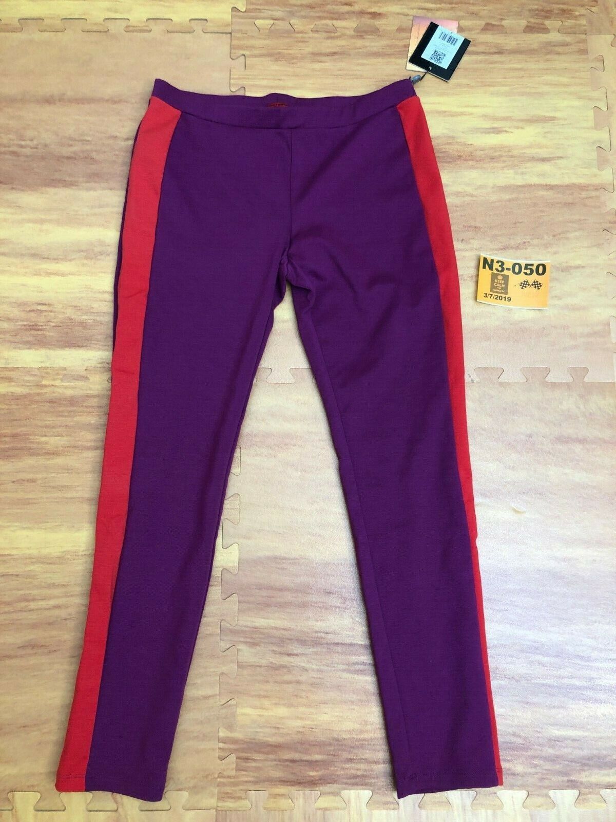 New NARCISO RODRIGUEZ Pants Legging Design Nation Pink Purple Red Stripe Small S