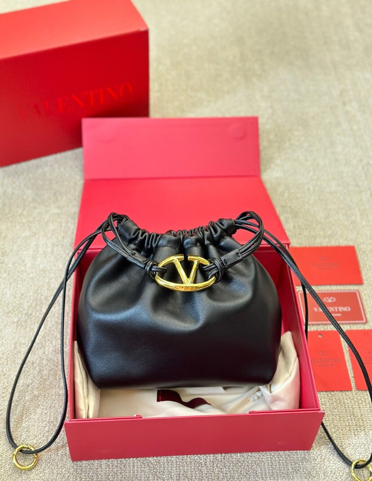 Valentino Women\'s Black Soft Leather Mini Crossbody Bag