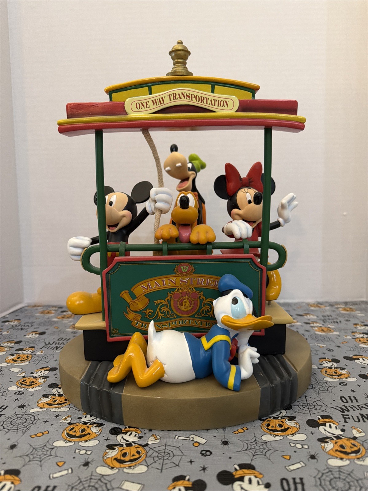 Disney Parks Mickey and Friends on Trolley medium figurine (RARE)
