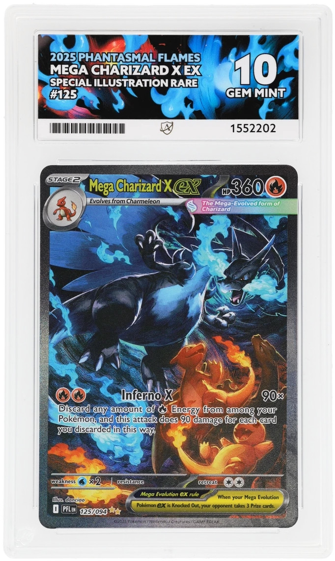 Mega Charizard X ex 125/094 Phantasmal Flames SIR Perfect Subgrades ACE 10 ENG