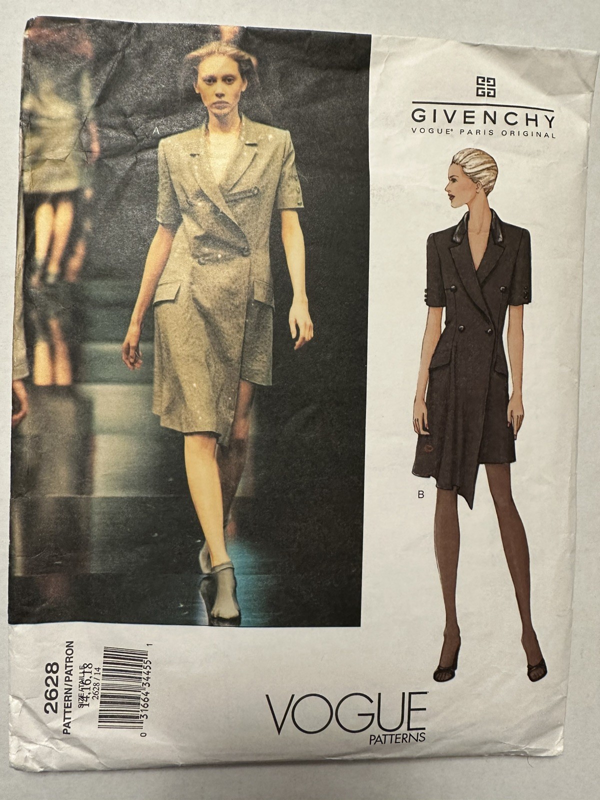 Vogue 2628 Rare Alexander McQueen for Givenchy sewing pattern size 14-18