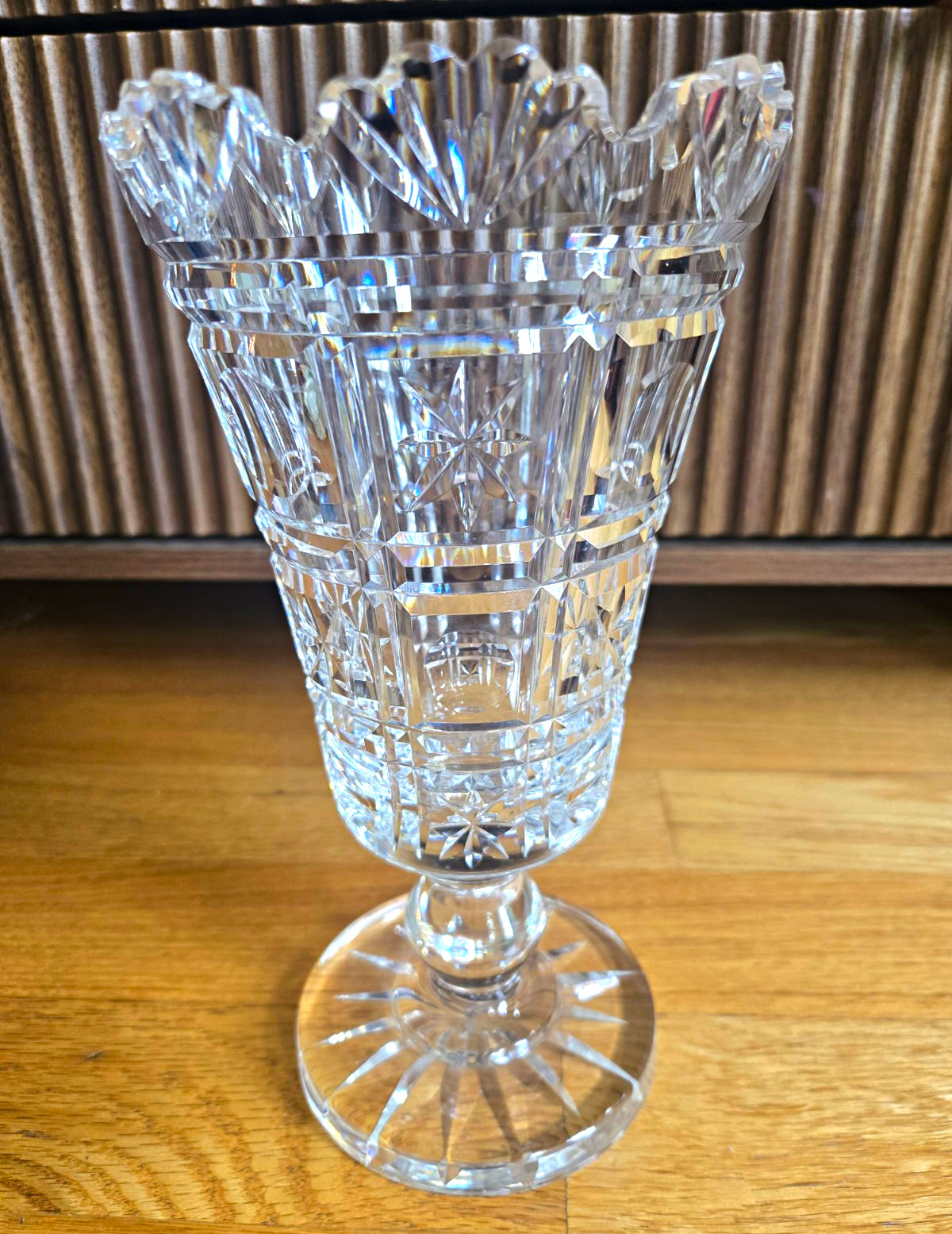 Vintage Authentic Waterford Crystal 10 Inch Footed Celery Vase