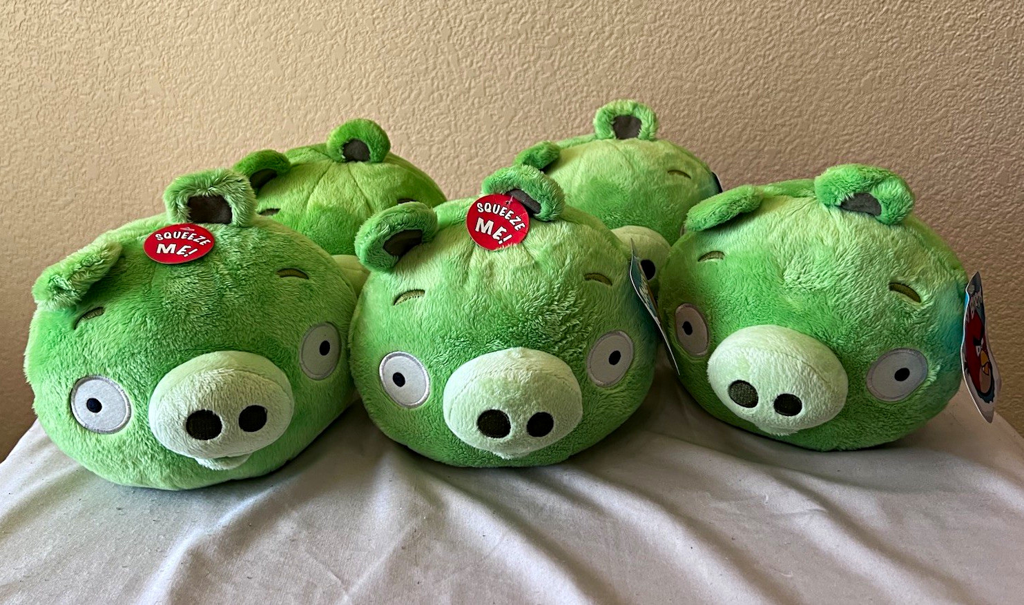 Angry Birds Pig Plush Lot of 5 Medium Stuffed Animals NEW 2010