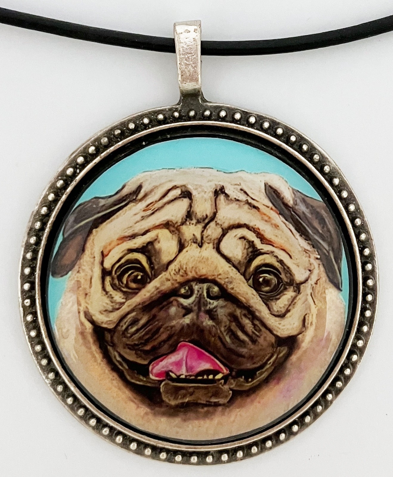 Pug Dog Breed Original Art Pendant Necklace