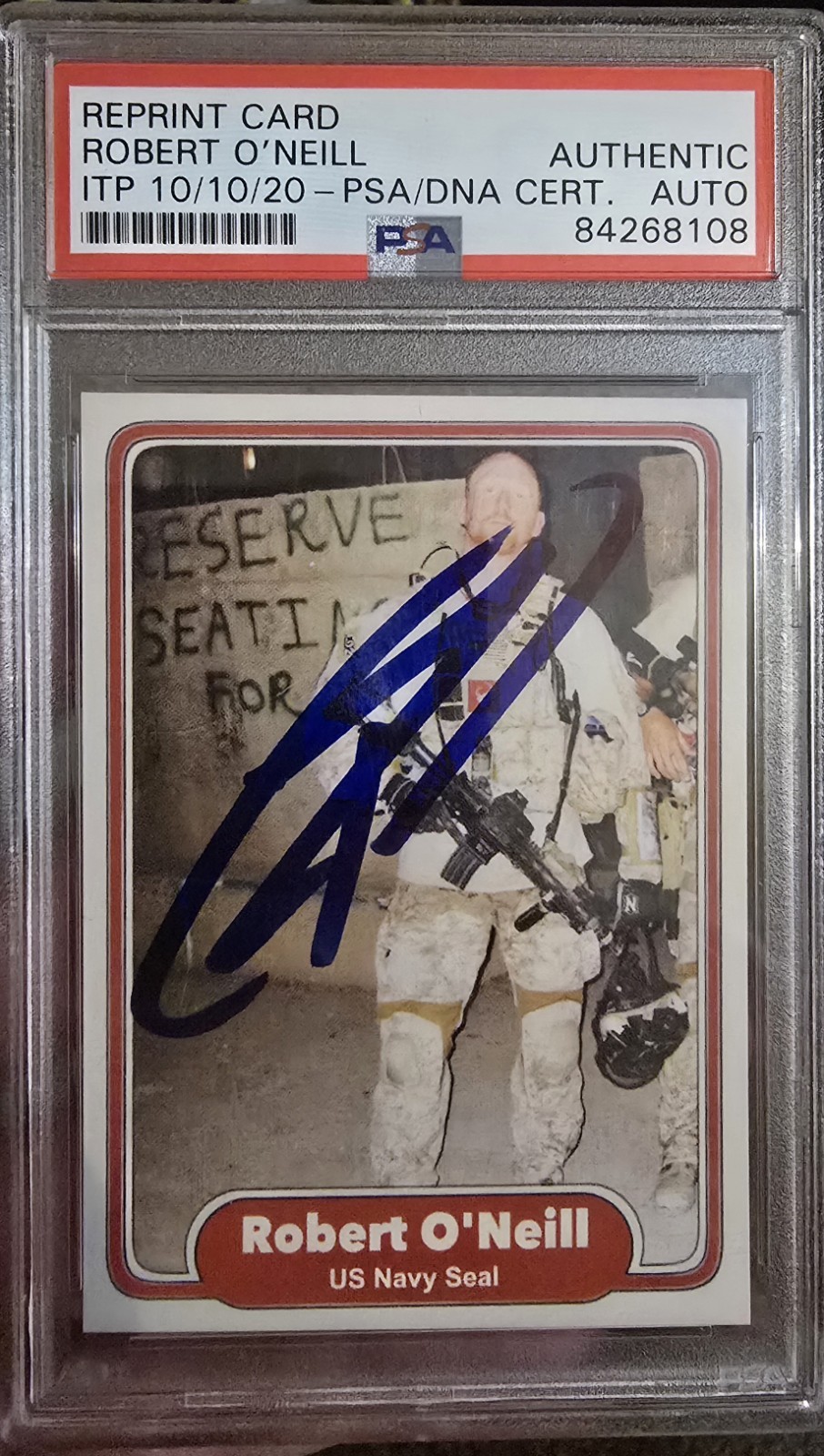 Robert O'Neill Signed Autograph Navy SEAL Card PSA COA