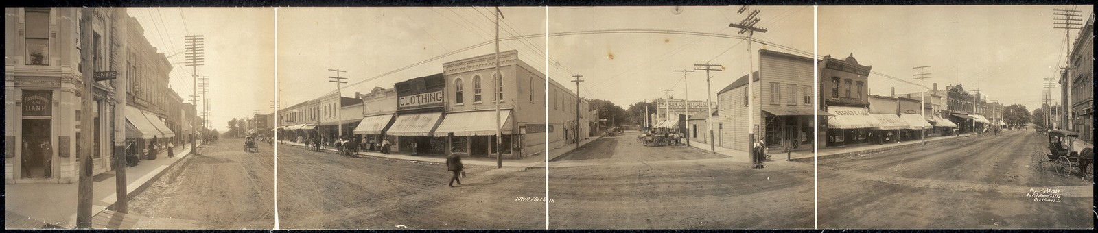 Photo:Iowa Falls Iowa 1907 Panoramic Commercial Street Scene