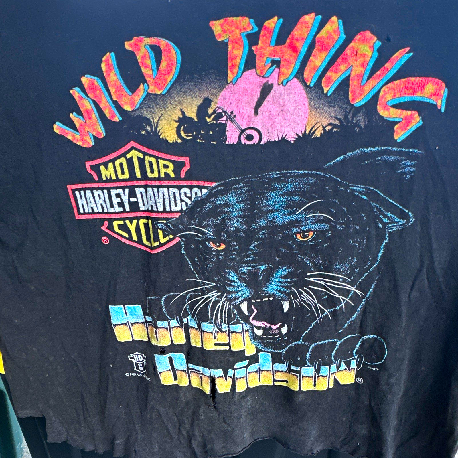 Harley-Davidson Wild Thing Black Panther Graphic Black T-Shirt Size XL