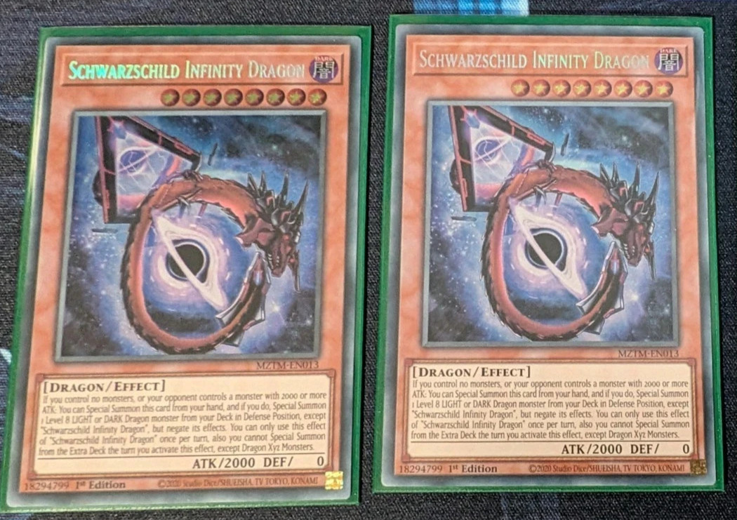 Yugioh  2x Schwarzschild Infinity Dragon - MZTM-EN013 - Secret Rare  Mint + More