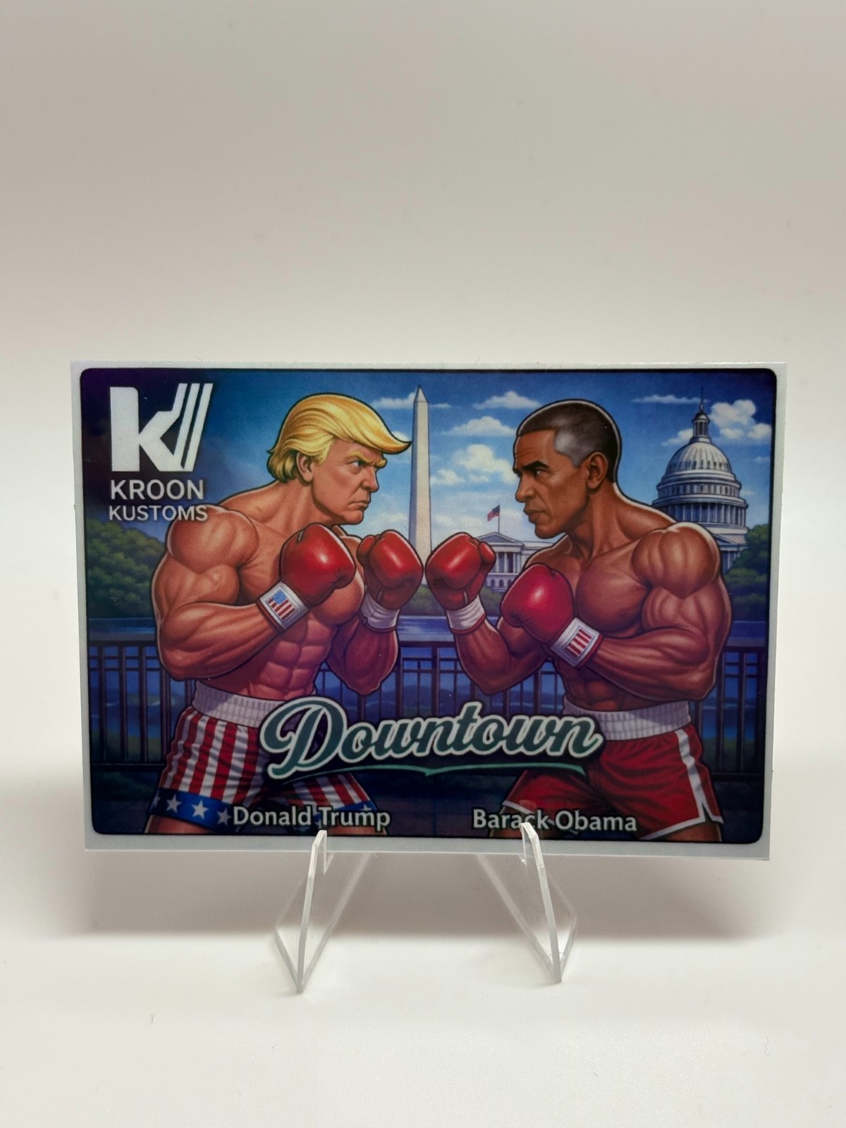 Trump vs. Obama Custom Boxing Parody Sports Card