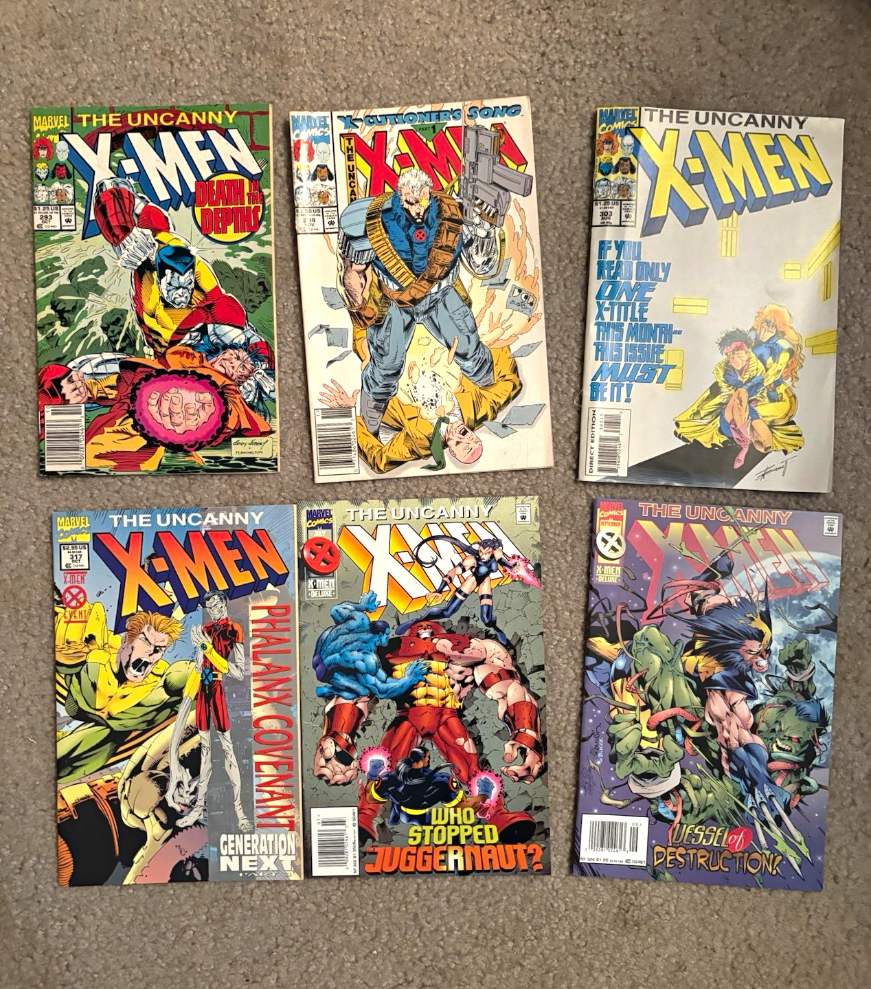 Marvel Comics The Uncanny X-Men Lot of 5 Mixed Lot Modern Age Cable Juggernaut