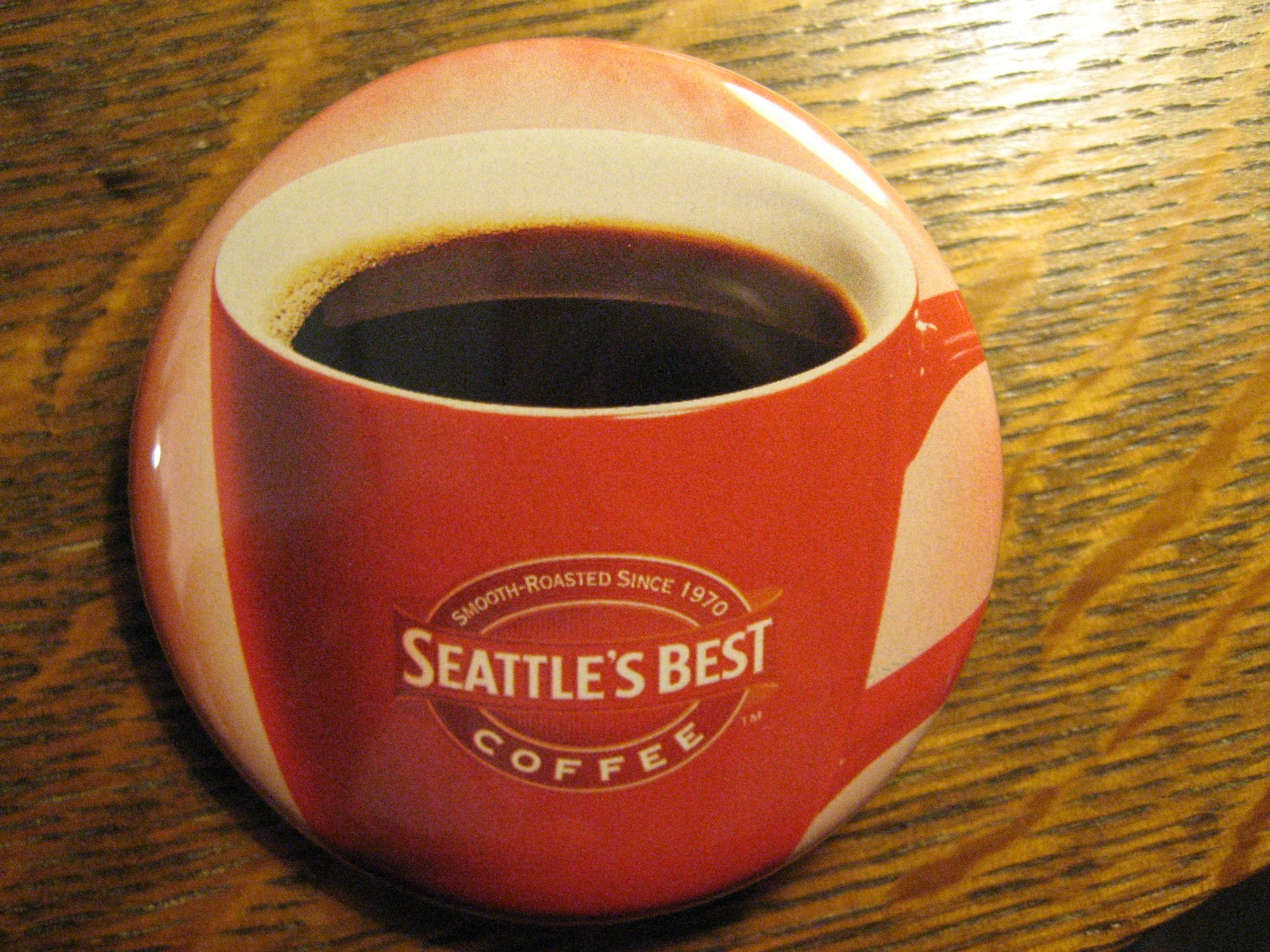 Seattle's Best Coffee Shop Java Cup Logo Advertisement Pocket Lipstick Mirror