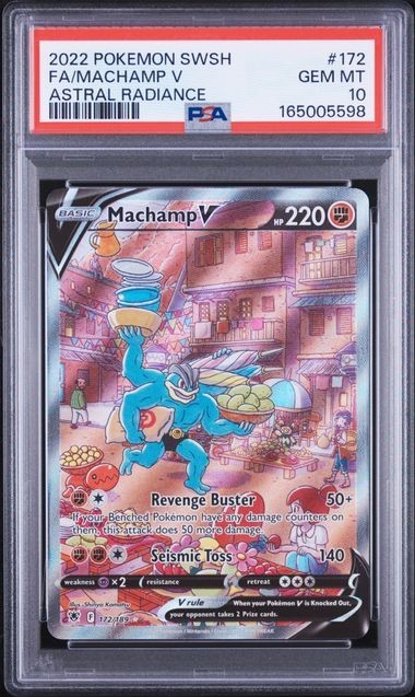 2022 Pokemon Sword & Shield Astral Radiance #172/189 Machamp V Ultra Rare PSA 10