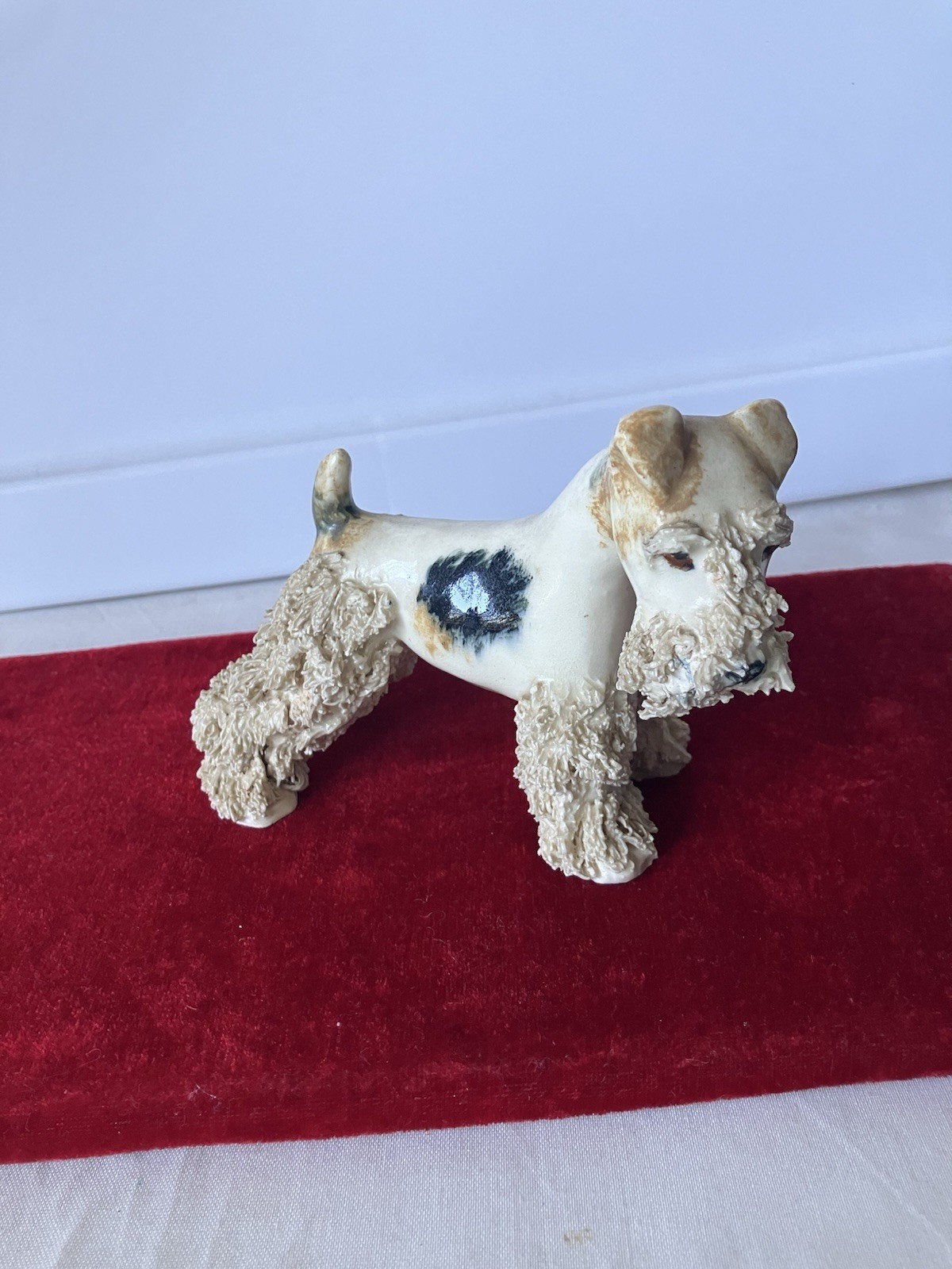 VTG Jane Callender Porcelain Terrier Dog Spaghetti Fur Figurine Signed Jane