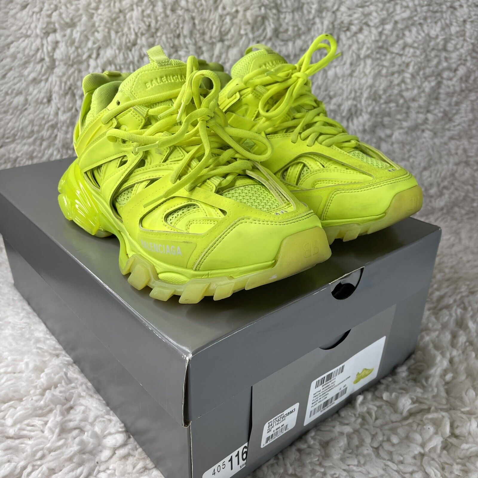 Balenciaga Mens Size Size US 7 EUR 40 Lime Green Track Sneakers