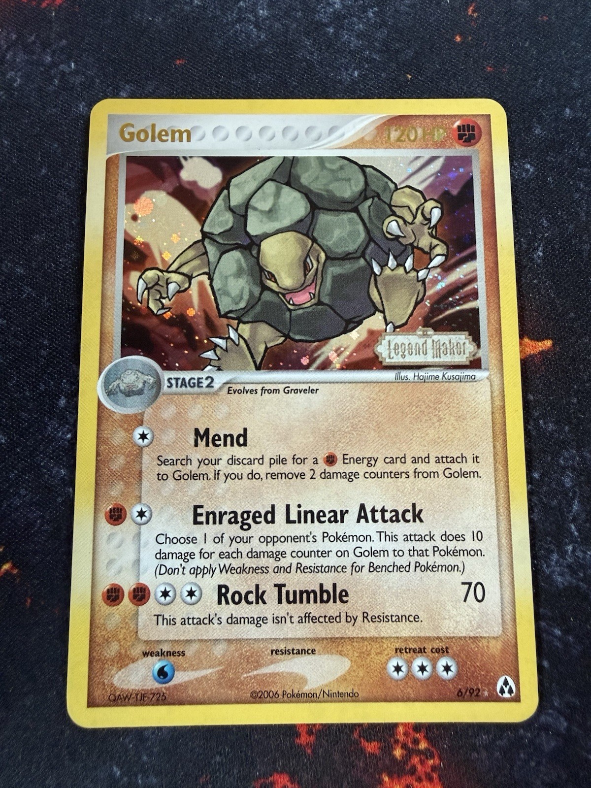 Pokemon Golem Holo Rare Legend Maker 6/92 Stamped
