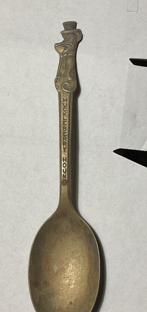 Huckleberry Hound Engraved Silver Plated Spoon, Silver Cartoon Collectible