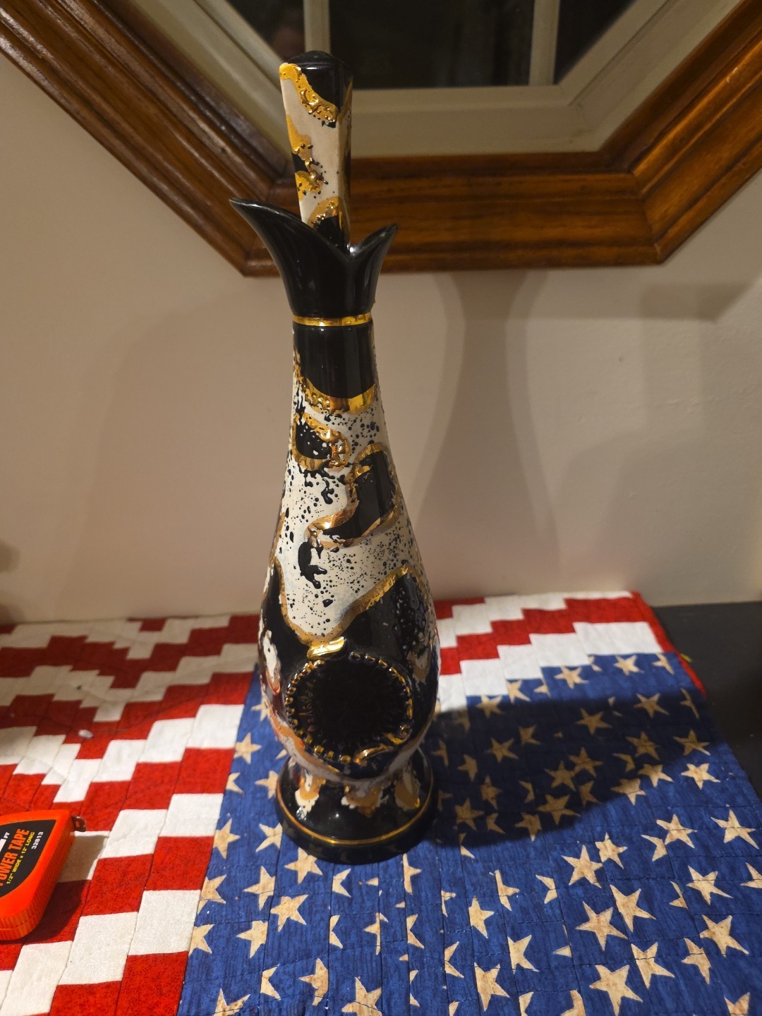 Vintage Jim Beam Regal China Decanter - 1957 black and gold (empty) 15\