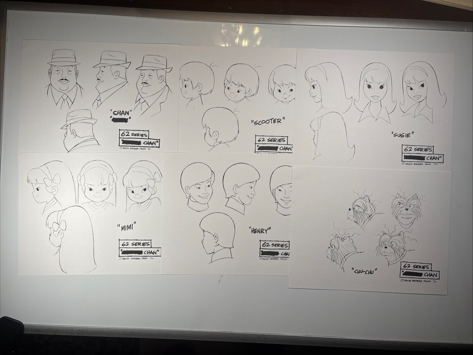 VINTAGE AMAZING CHAN AND THE CLAN Model Sheets 80s Animation Cartoons J121