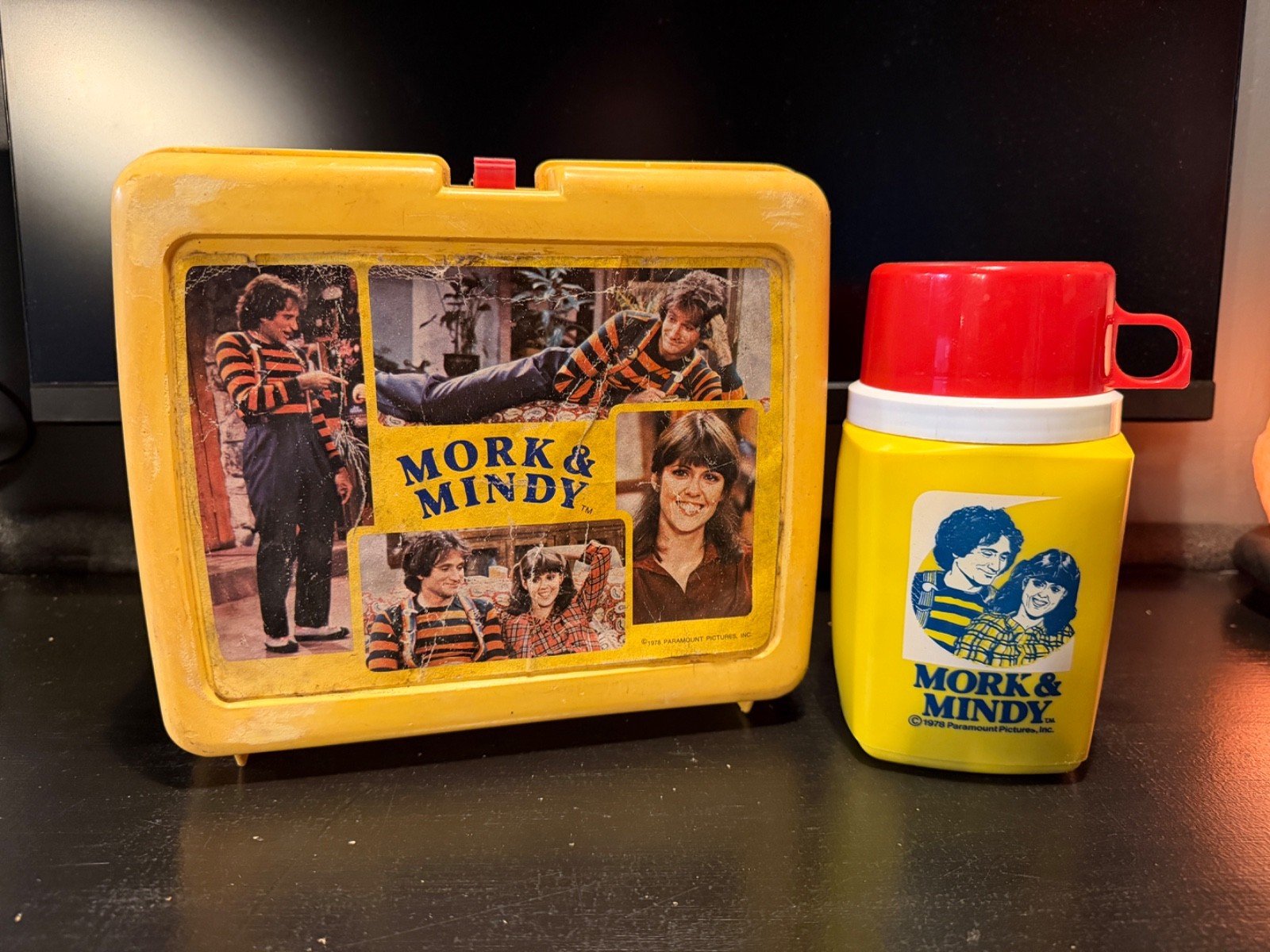Vintage 1978 Mork & Mindy Plastic Lunchbox & Thermos Set