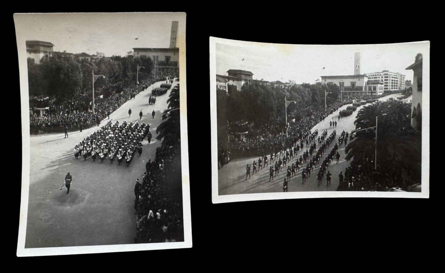 Original Morrocco Africa Parade Photos French Troops & Band Photographs Military