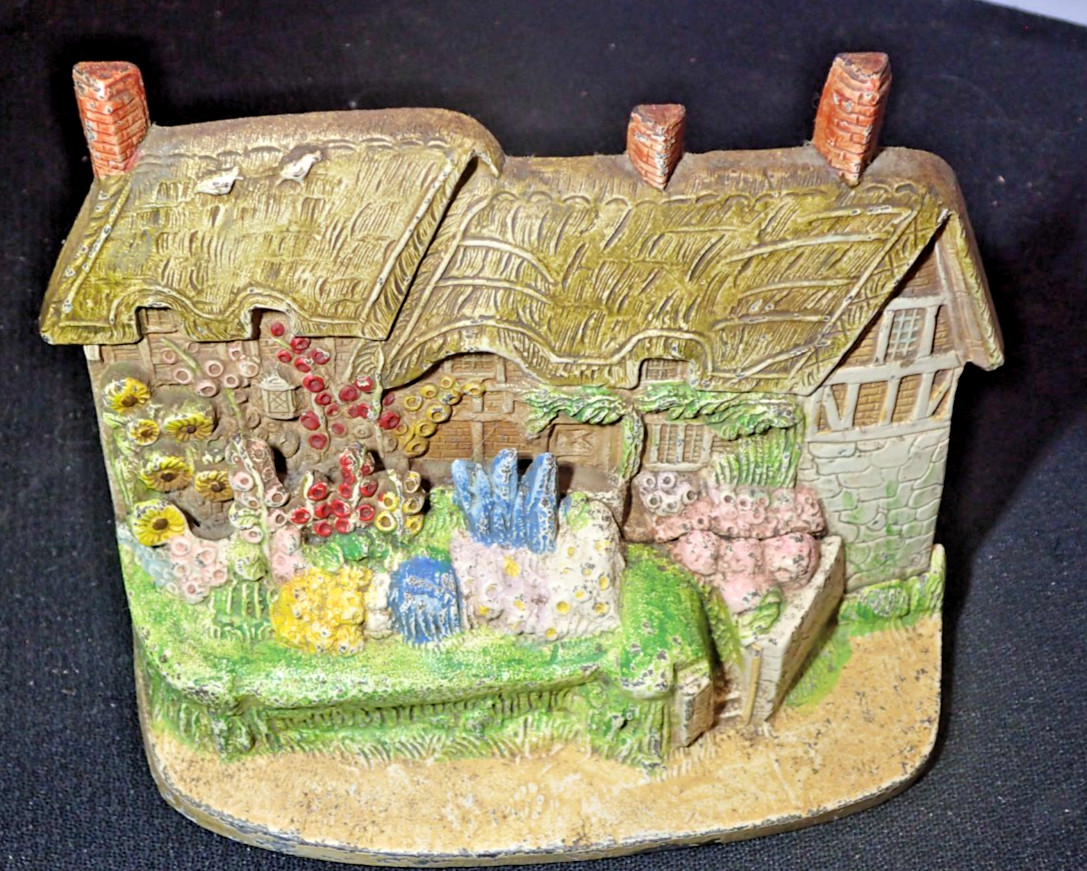 Antique Hubley Cast Iron Doorstop Anne Hathaway’s Cottage Excellent Condition