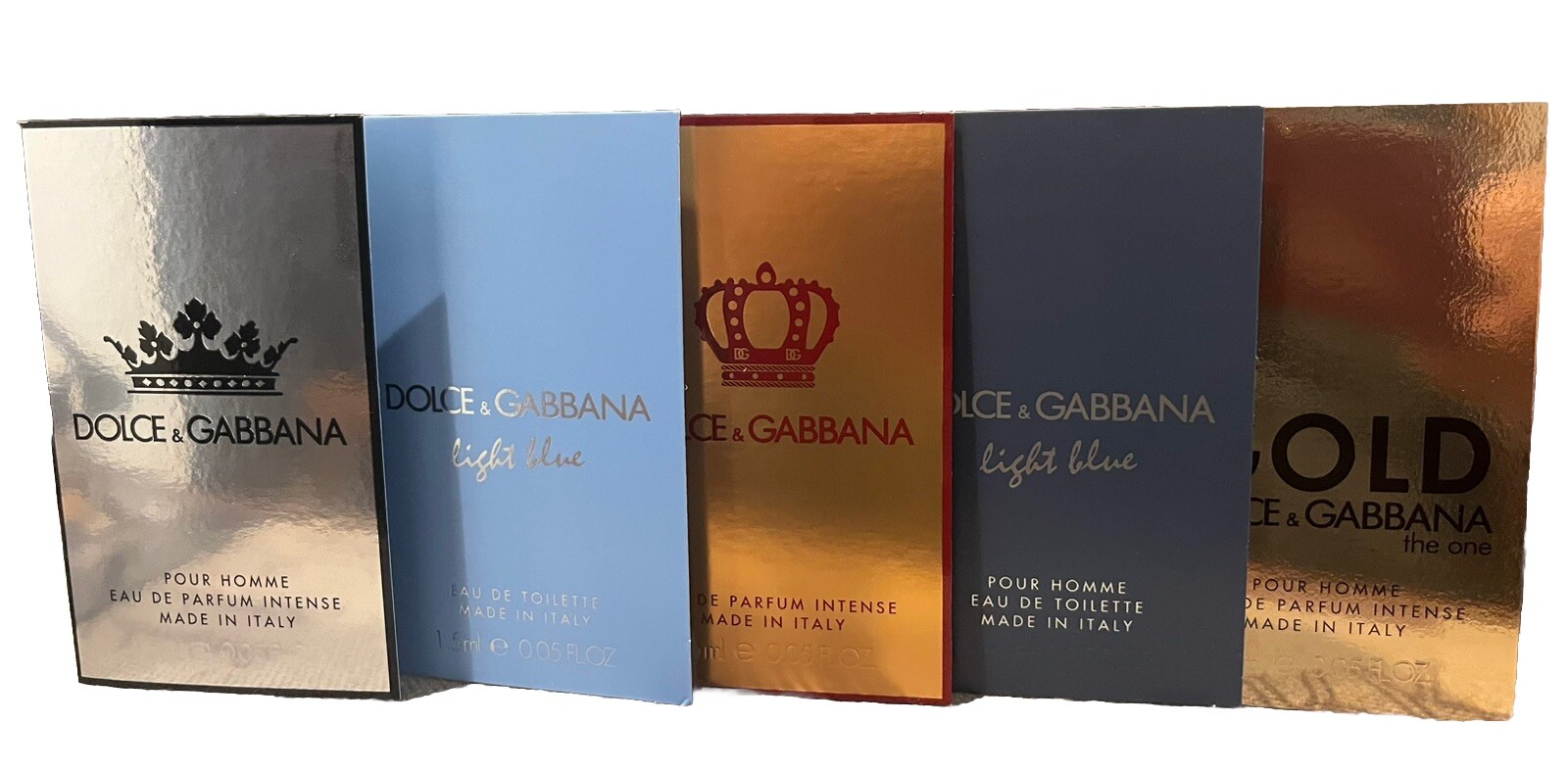 Dolce & Gabbana 5 pc Men\'s &Women’s Fragrance Sample Size Spray New in Card