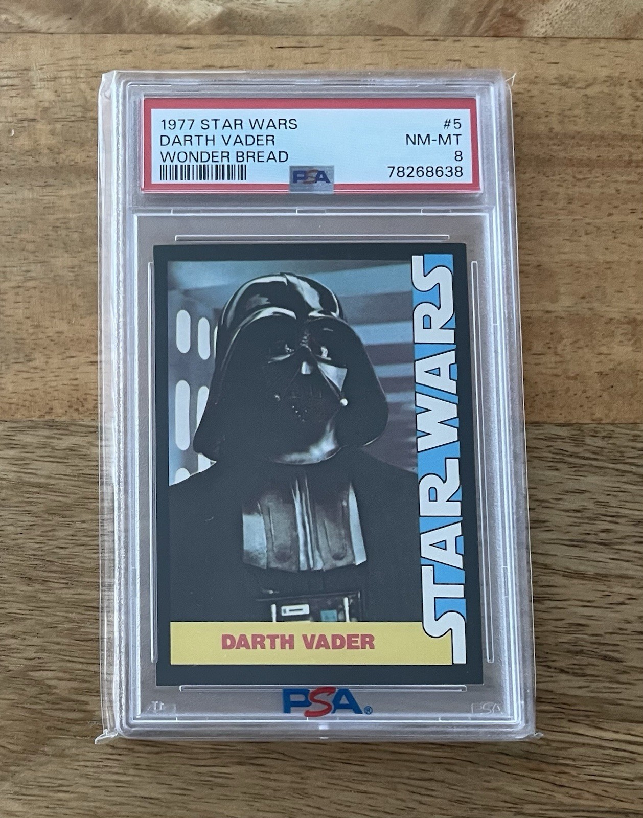 1977 Star Wars Darth Vader Wonder Bread Rookie Card RC PSA 8 beautiful centering