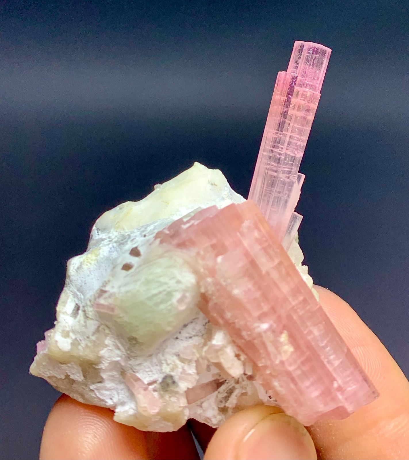 274 CT Rubelite Tourmaline Crystals Bunch With Light Green Bavenite From Chakpu
