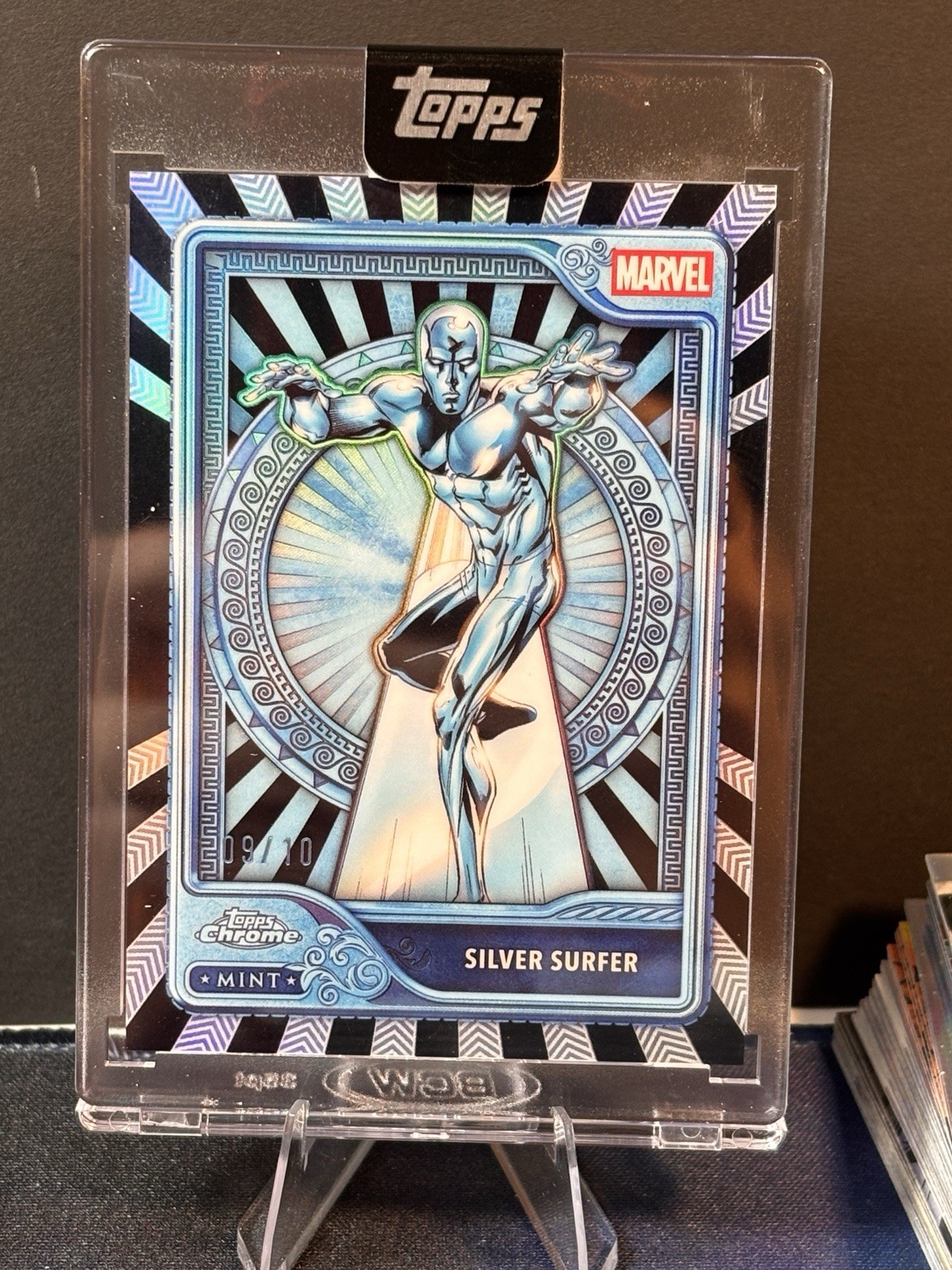 Topps 2026 Topps Mint Marvel Silver Surfer Black Platinum Numbered /10 Encased