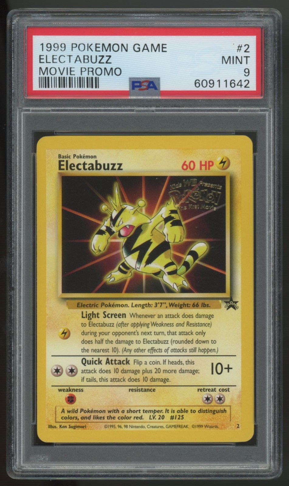 1999 Pokemon Electabuzz Movie Promo #2 PSA 9 (B)