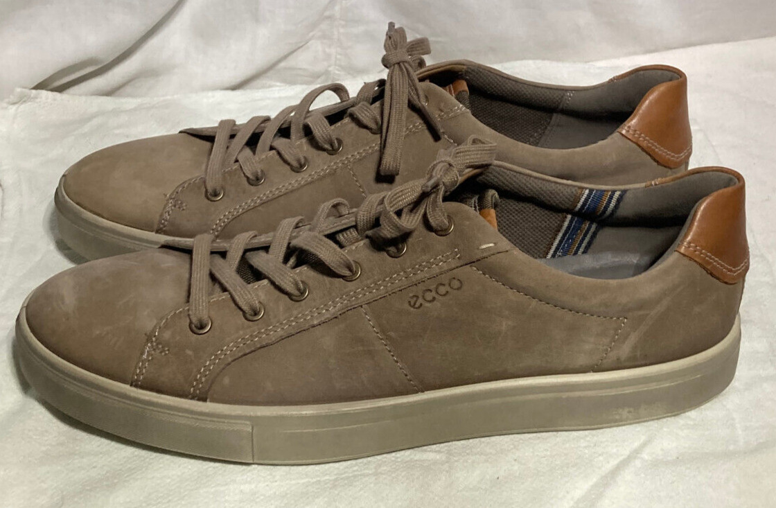 Ecco Casual City Lace Up Leather Sneaker Shoes Men\'s Lt. Brown 14 M 48 EU