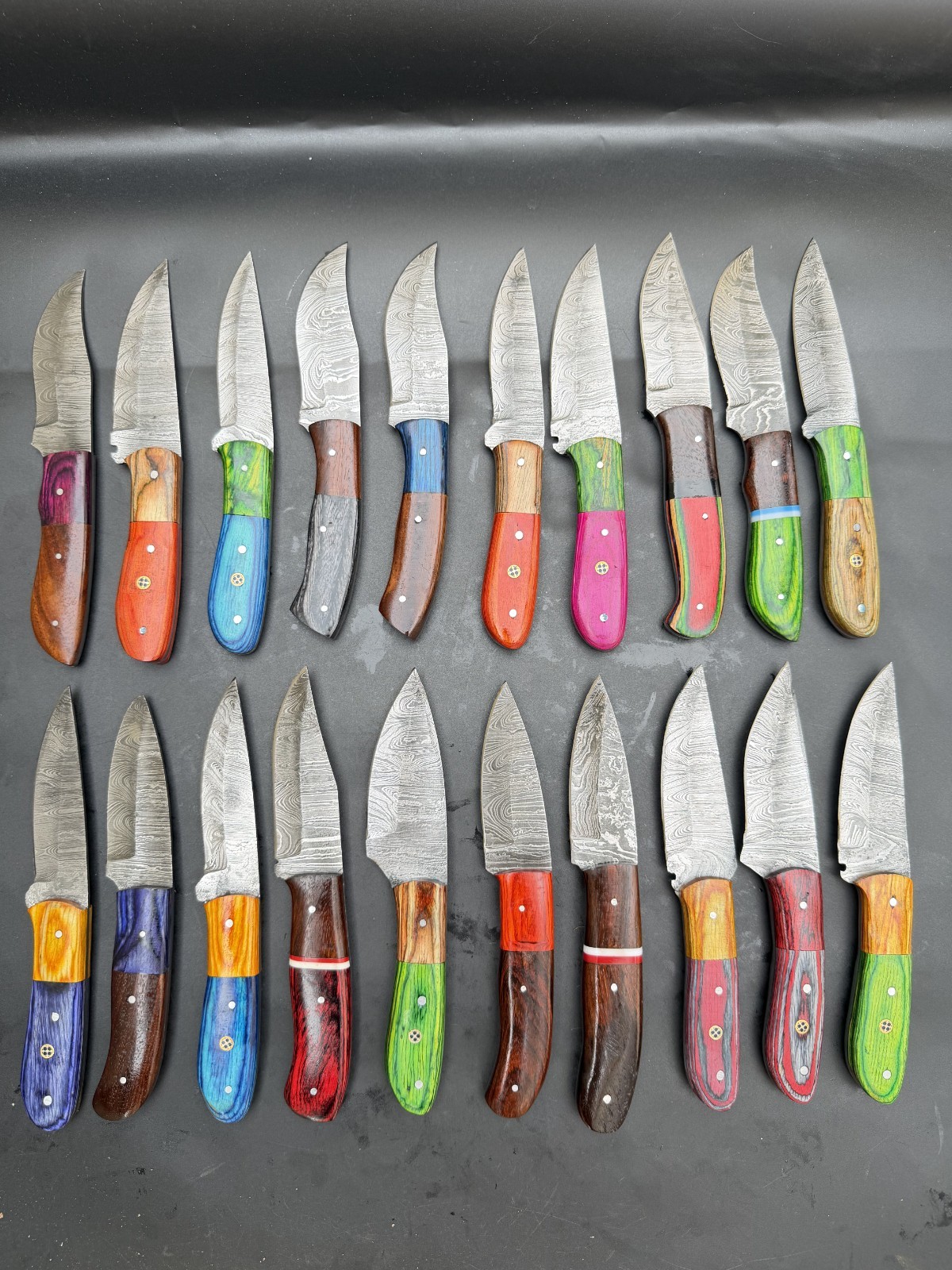 8'' LOT OF 20 HANDMADE DAMASCUS STEEL HUNTING SKINNER KNIFE USA's Duty Paid (106