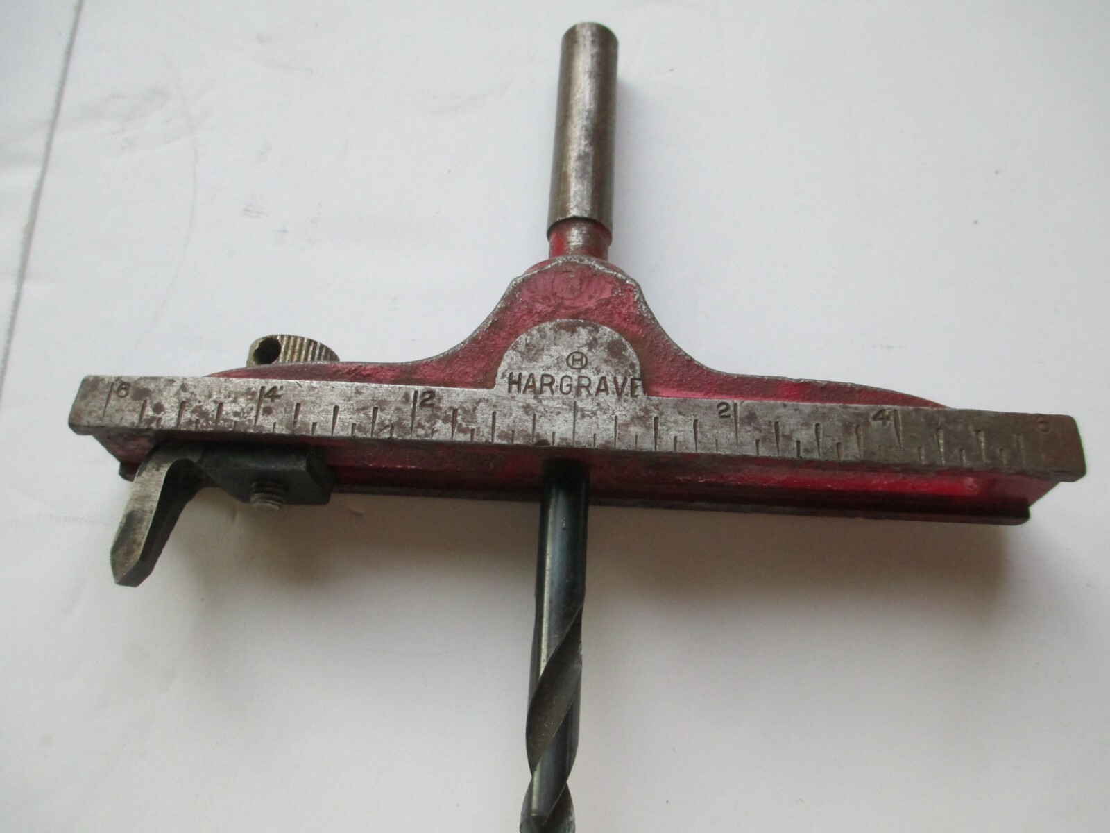 Vintage Hargrave circle hole layout marking scribe cutter wood leather tool  B27