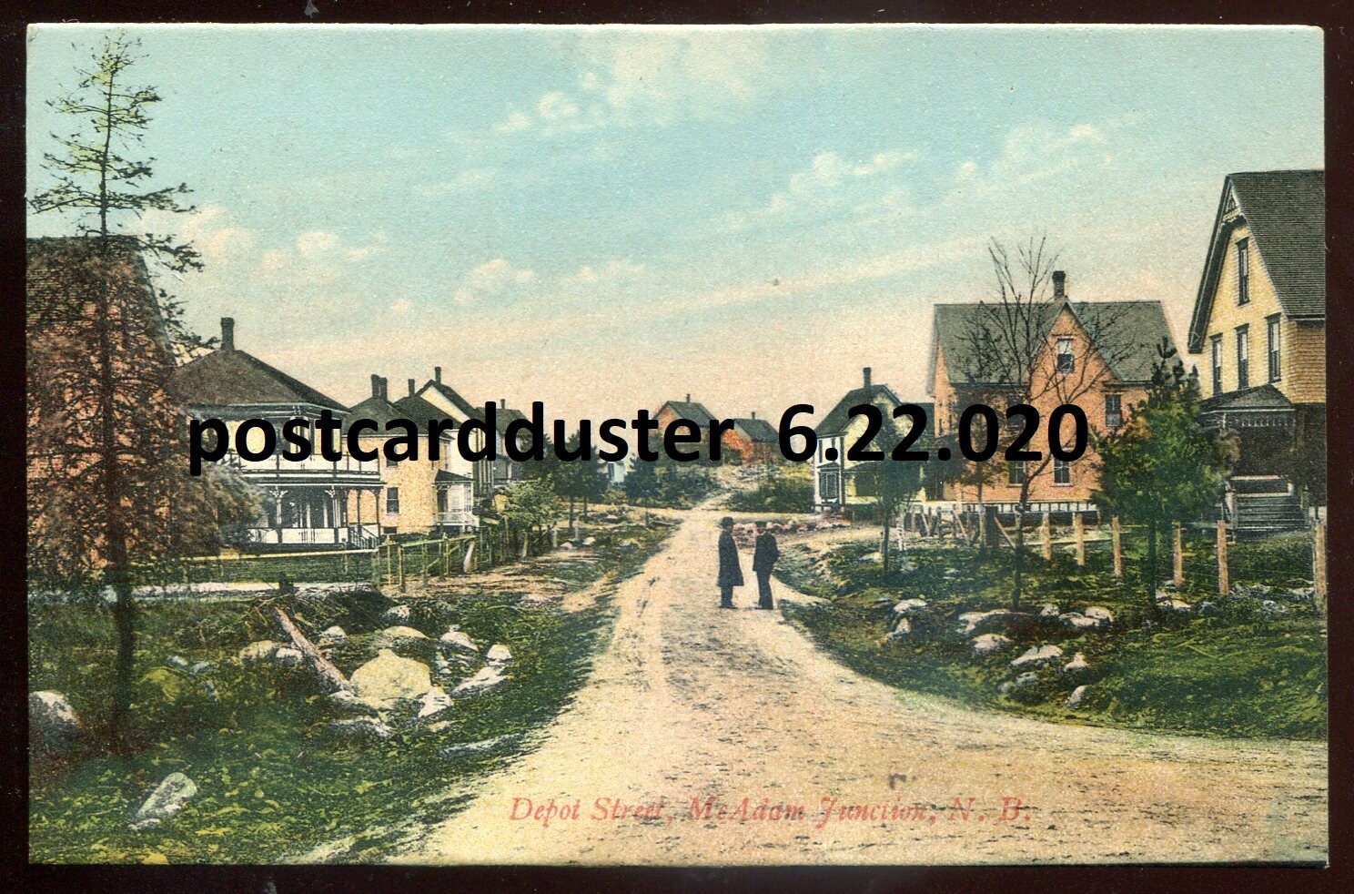 McADAM JUNCTION New Brunswick Postcard 1910s Depot Street