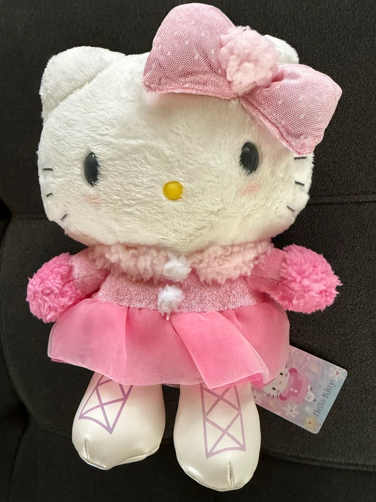 Sanrio Hello Kitty Christmas Pink Dress Ice Skater Plush 2021 9.5