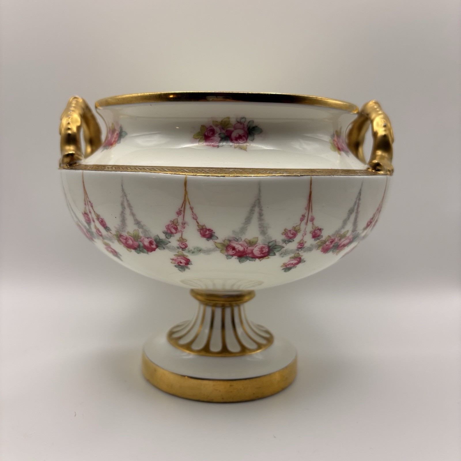 Rare Antique Hand Painted Cauldon Ltd. England Urn Style Pedestal Compote