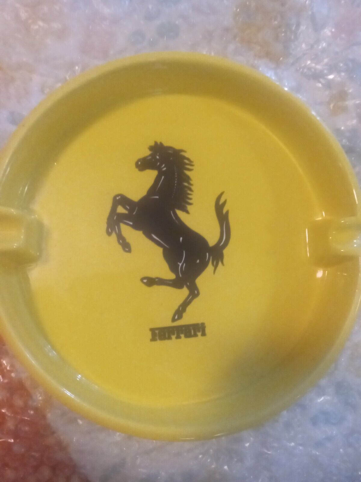 Vintage Yellow Official Ferrari Ashtray never used