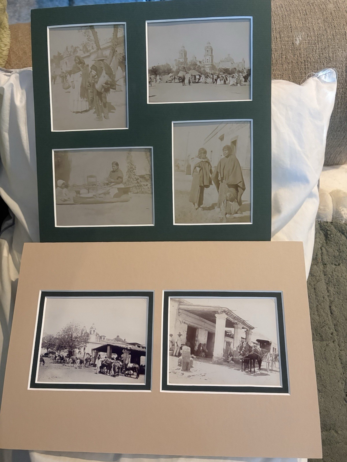c1910s Mexico 6 Antique Original Photos Street Market People Horses Donkeys