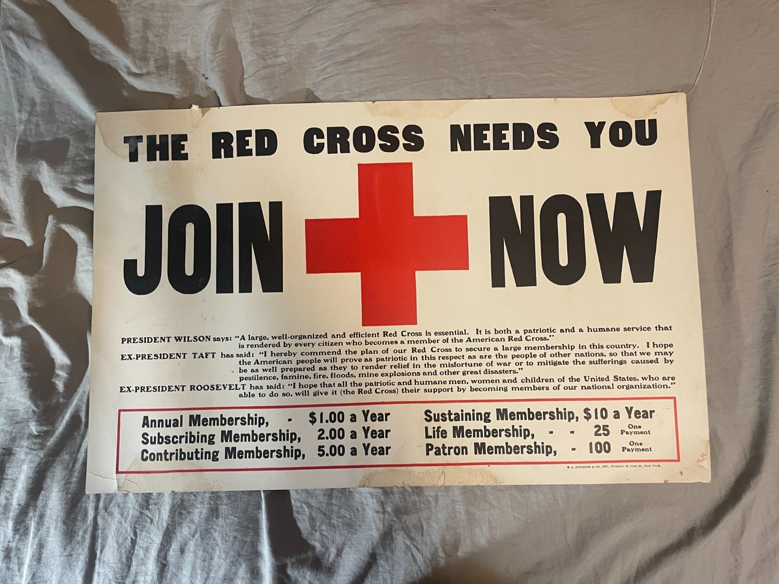 1910's The Red Cross Needs You Join Now Poster WW1 World War I 14