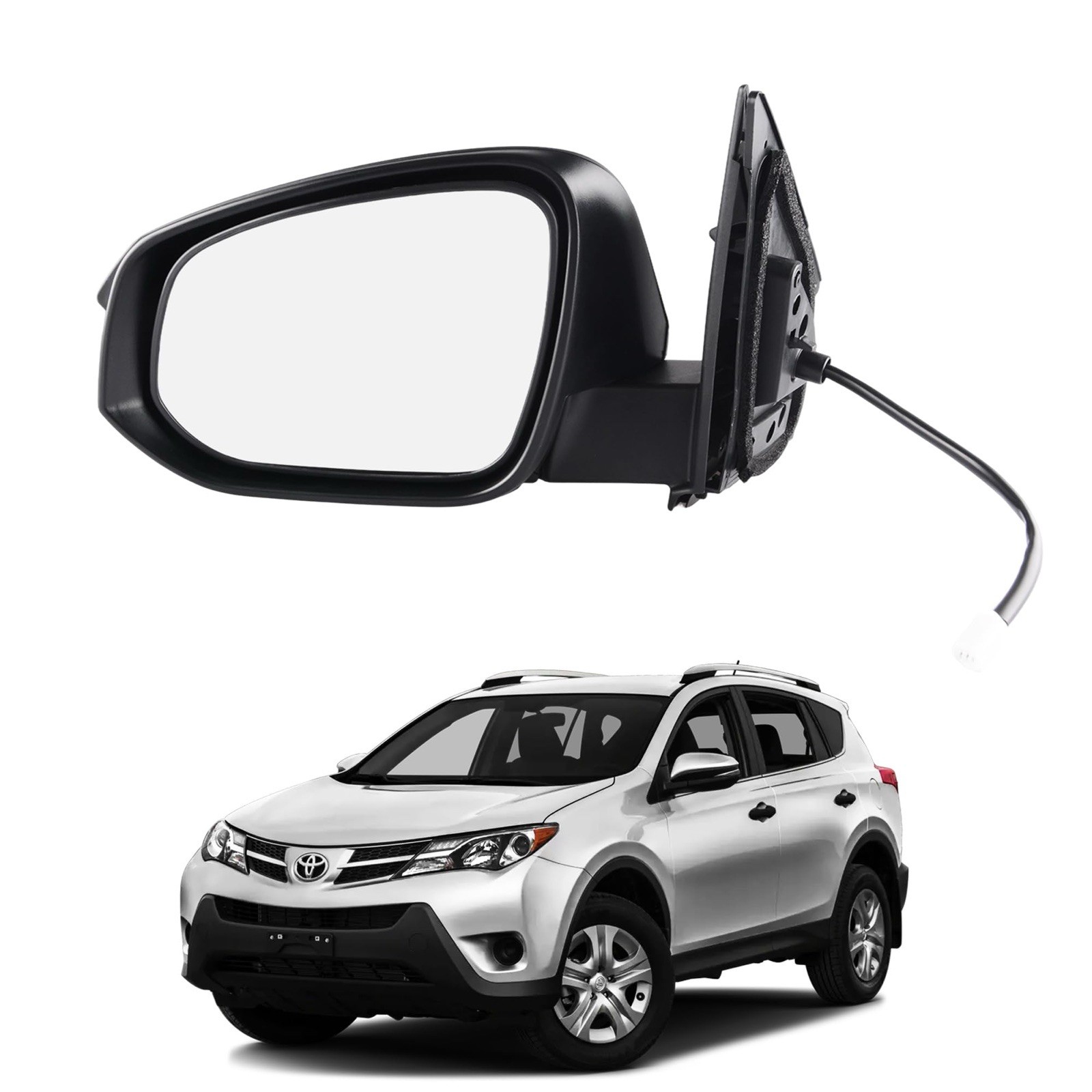 Driver Side Power Side View Mirror For Toyota RAV4 2013 2014 2015 3 Pins Left