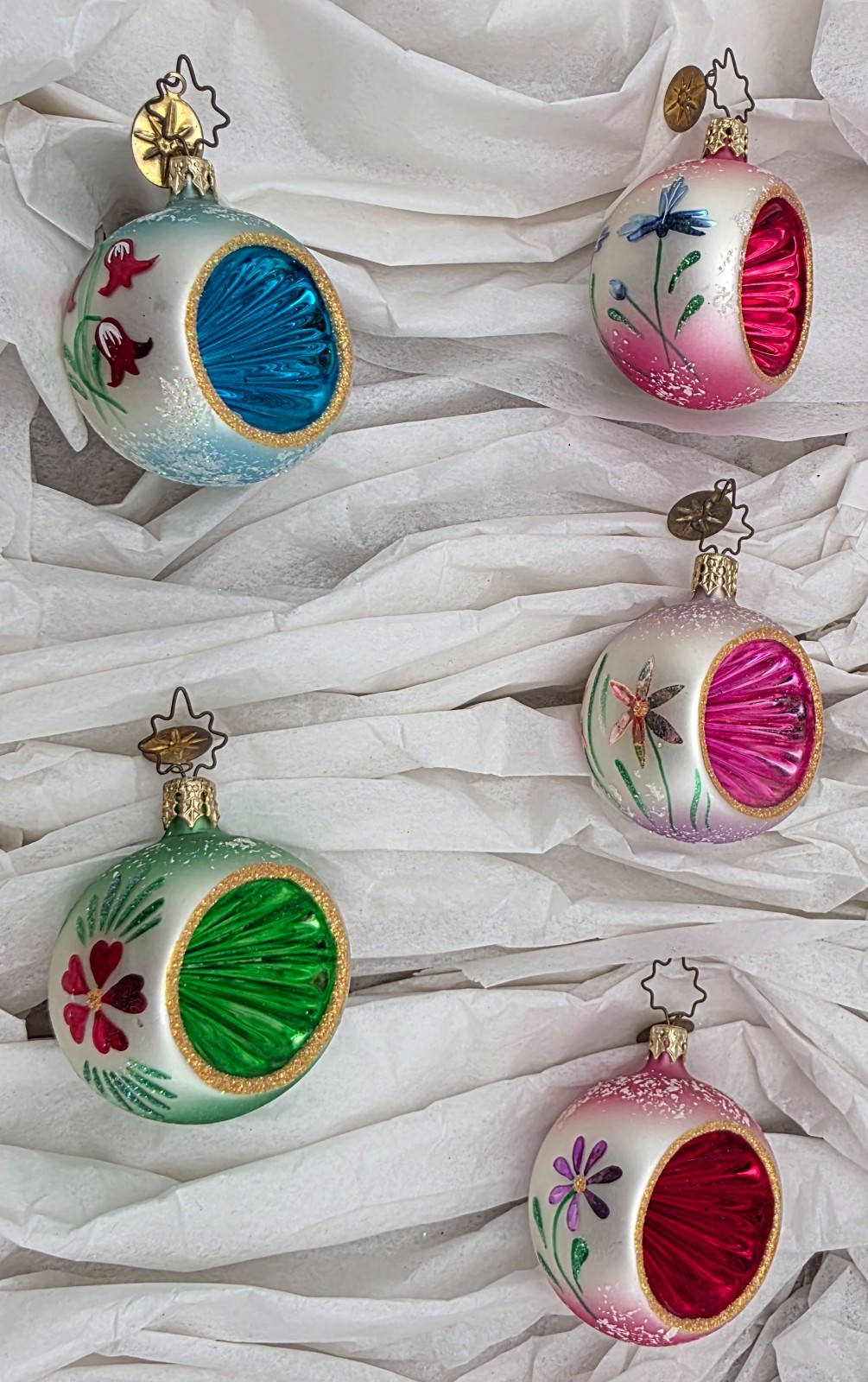 Christopher Radko Fantasia Meadow Brook Christmas Ornaments Lot of 5 No Box