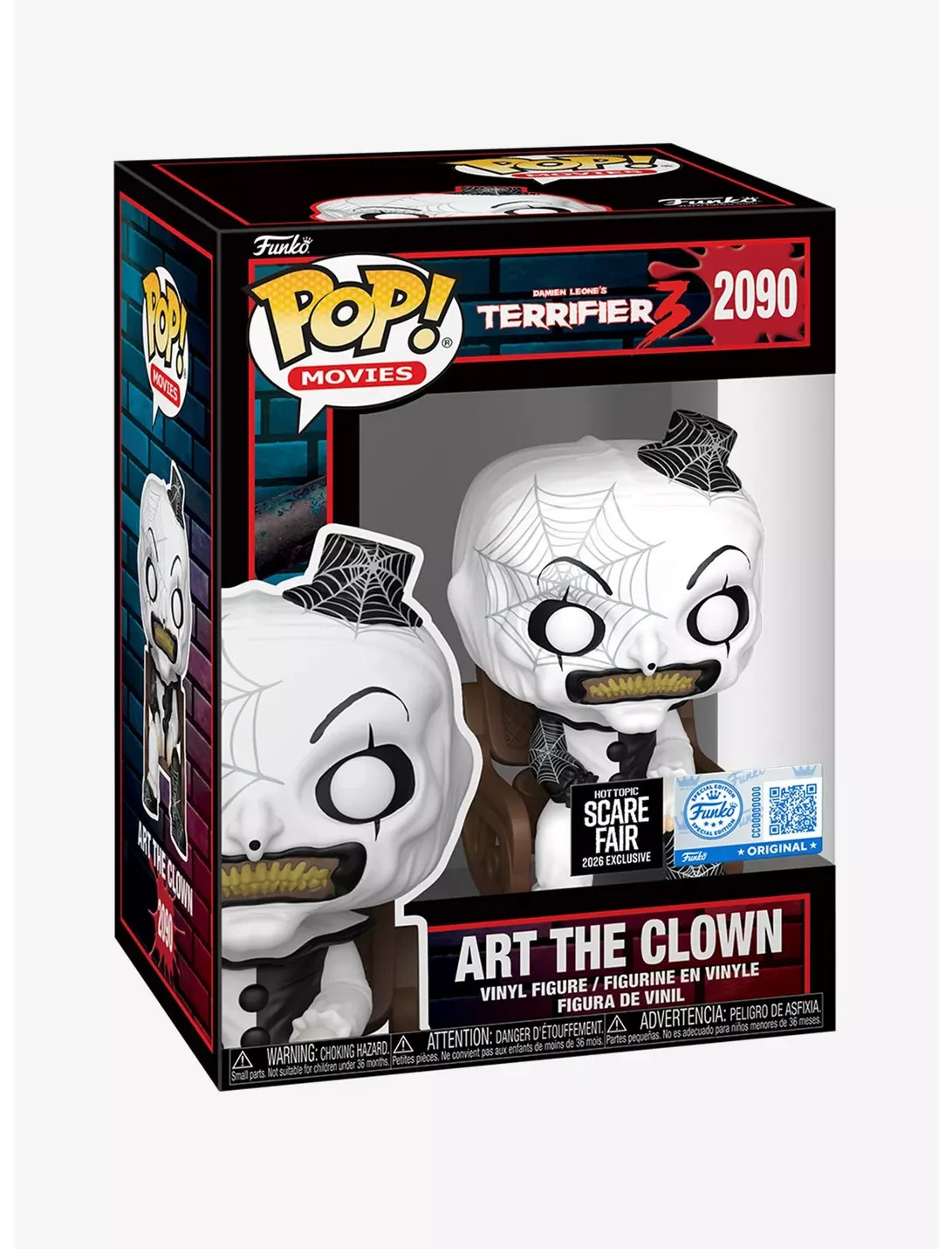 Funko Pop Terrifier 3 Art The Clown Vinyl Figure 2026 Hot Topic Scare Fair