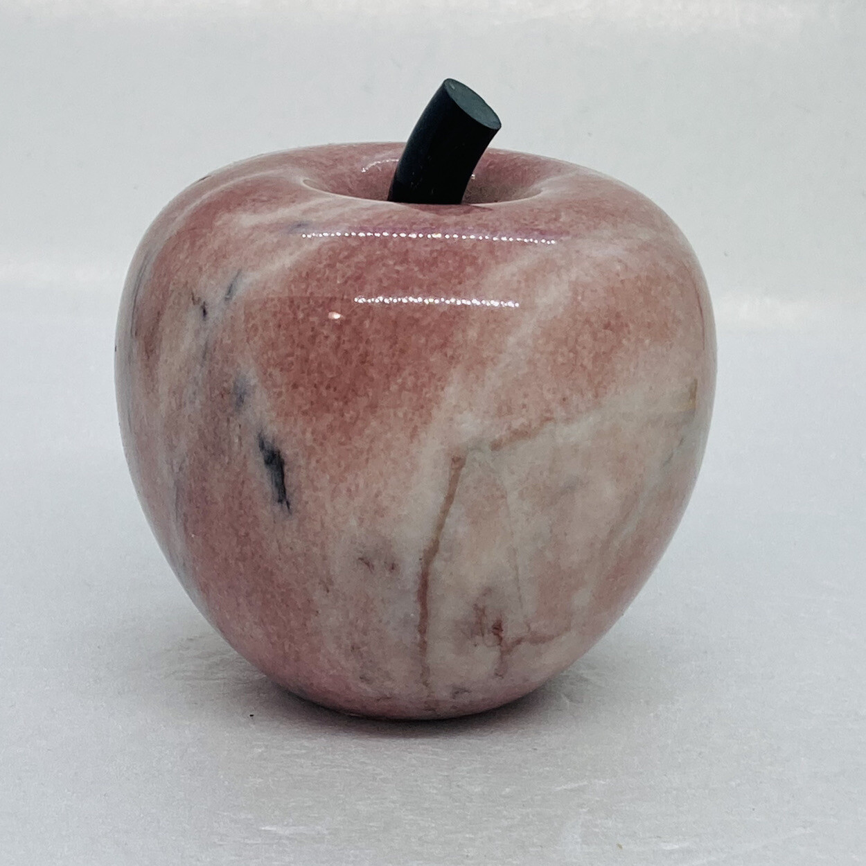 Vintage 1980s Handcrafted Marble Granite Stone Apple Figurine Paperweight 33