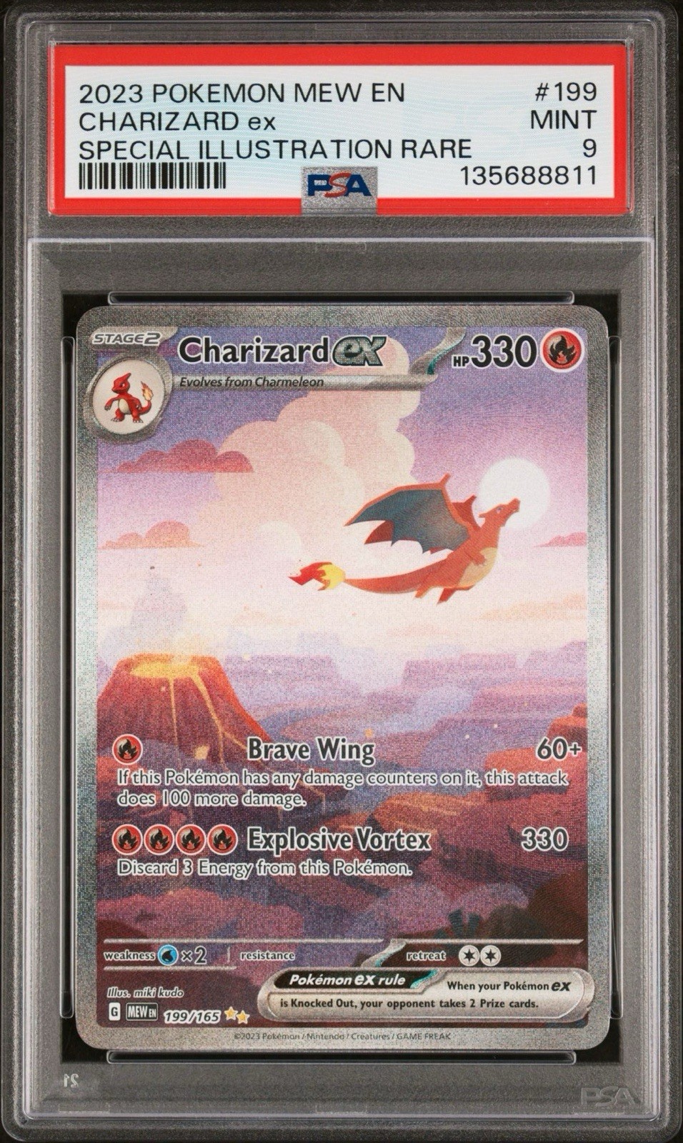 2023 POKEMON MEW EN-151 | SPECIAL ILLUSTRATION RARE CHARIZARD EX 199 PSA 9