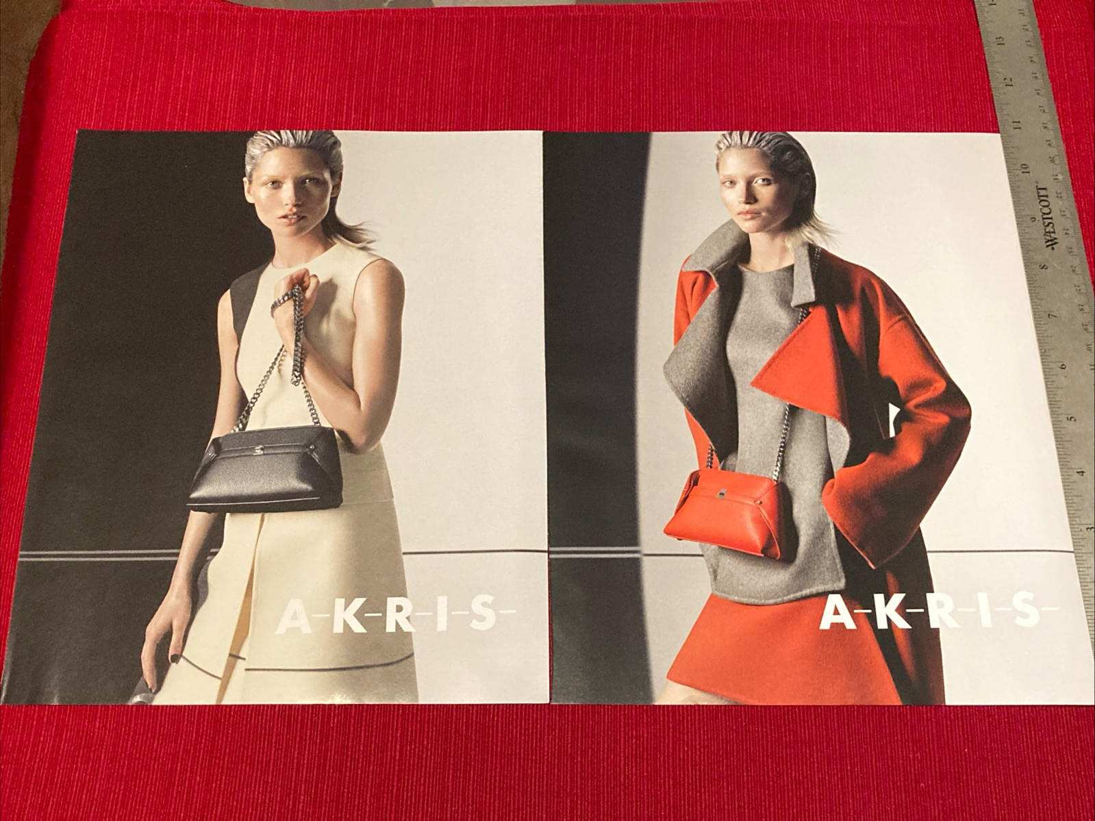 Model Hana Jirickova for Akris Women’s Fashions 3-page 2014 Print Ad