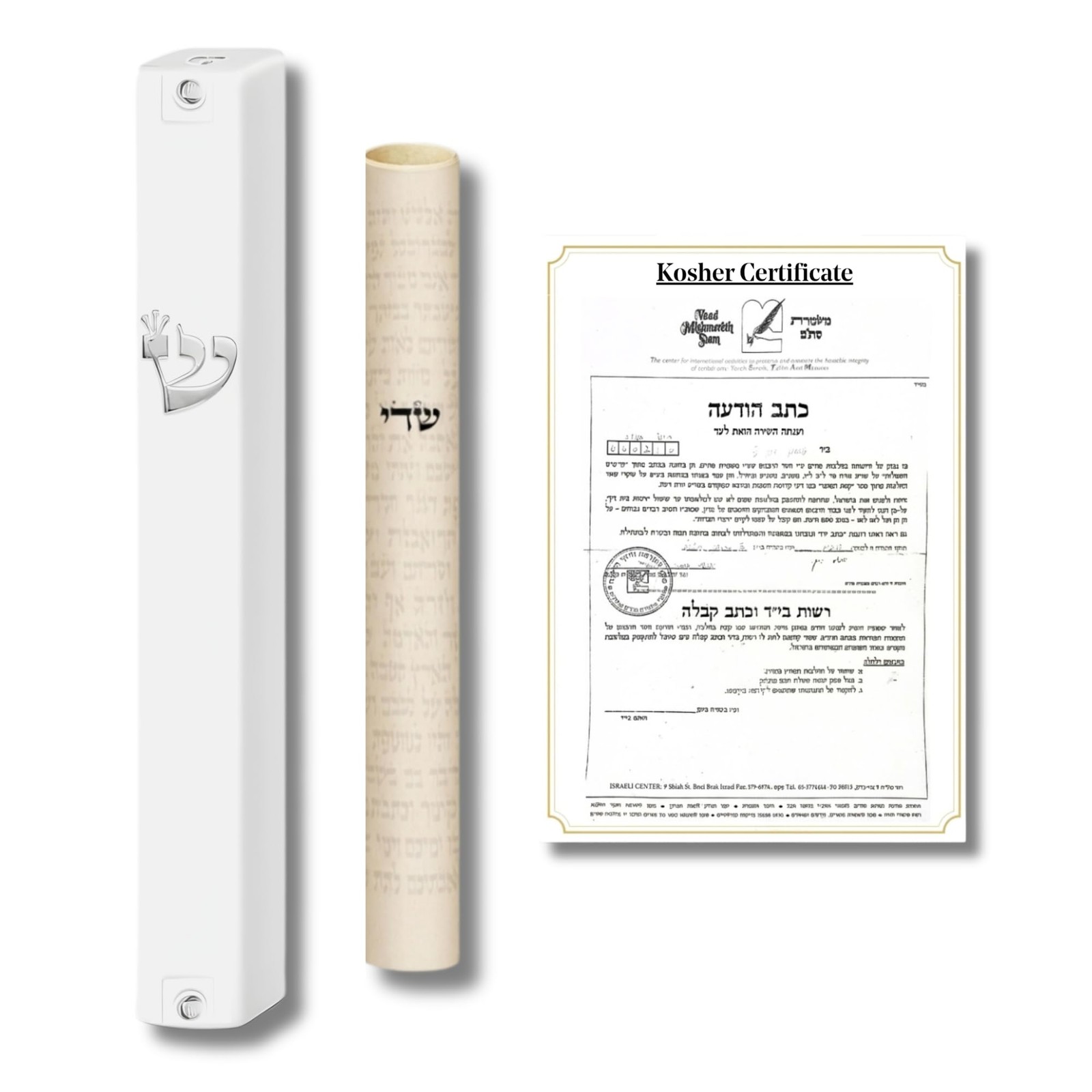 SURI Mezuzah Kosher Scroll Door Certified 4-Inch Hand-Written Kosher Scroll By