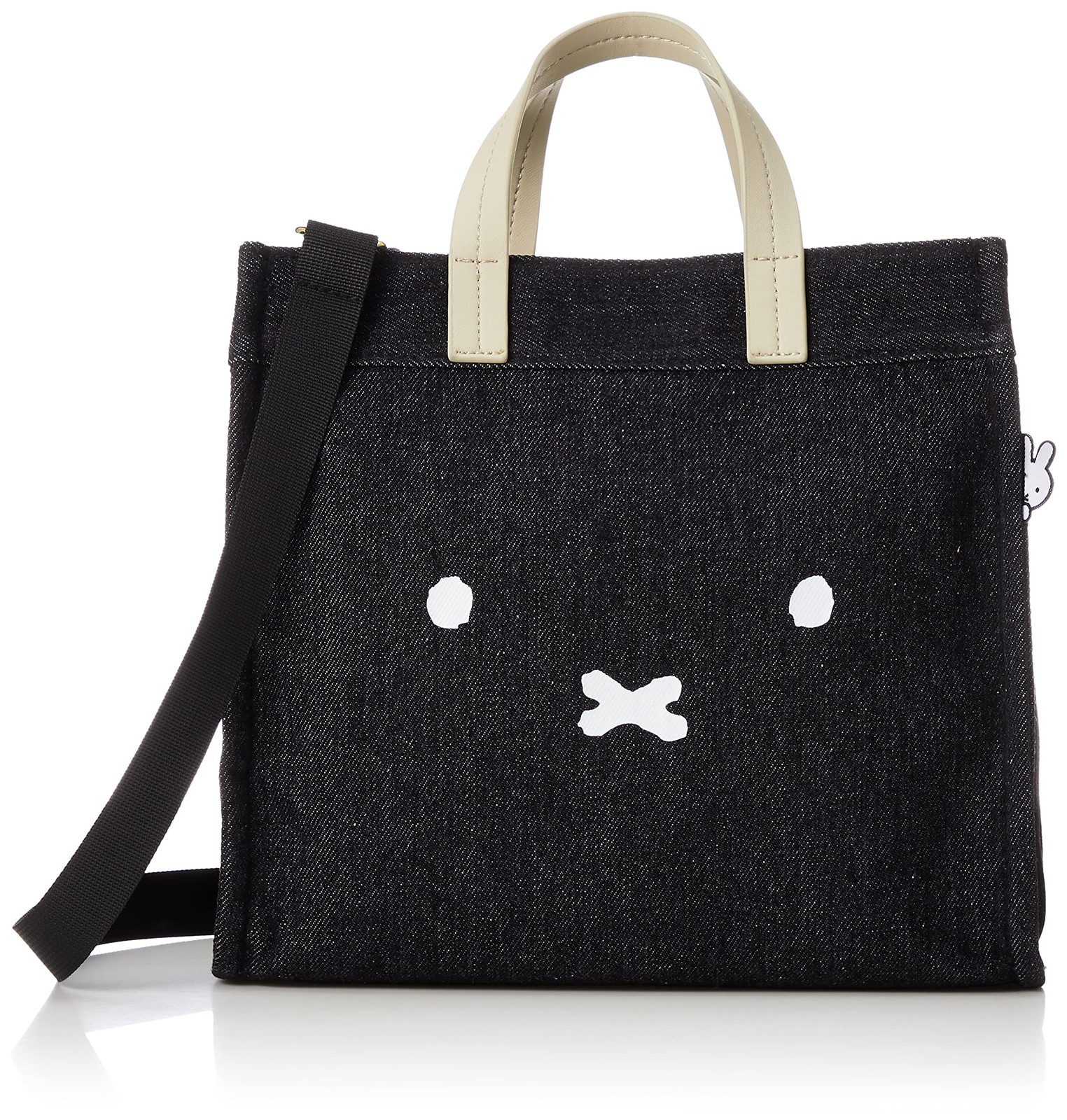 Miffy Face 2Way Tote Shoulder Bag Black HAPITAS 6033 7L Dick Bruna New
