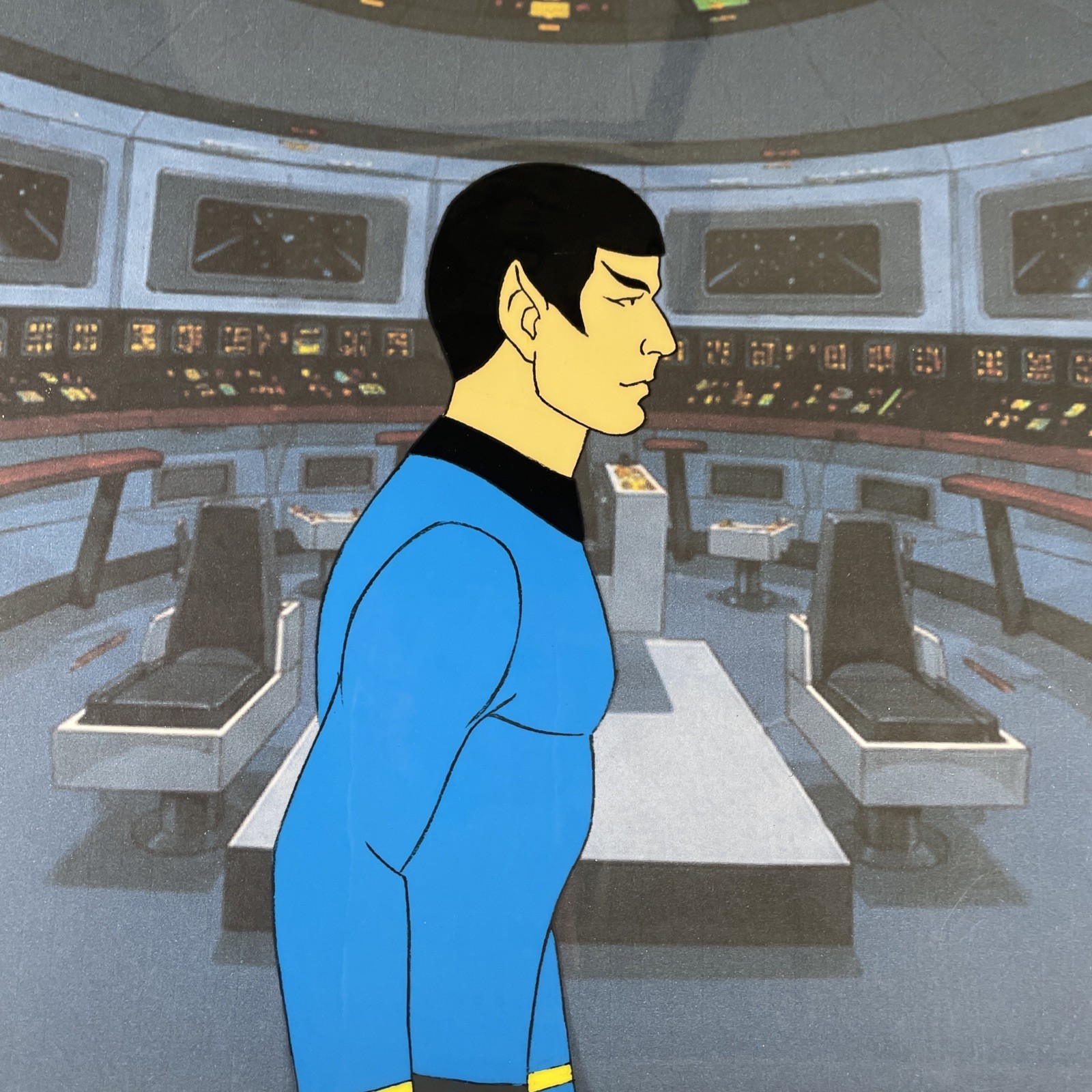 STAR TREK animation Cel Vintage 70’s Cartoons Cpt. Kirk Spock Sci-fi Art I14