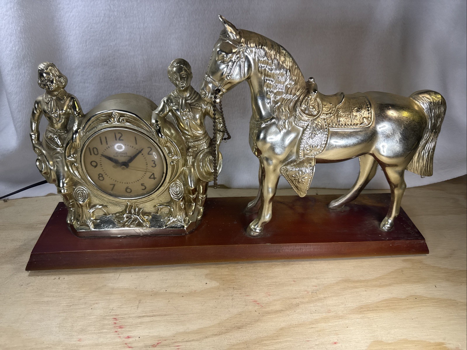 Vintage Oxford Mantle Table Clock ROY ROGERS DALE EVANS TRIGGER Gibraltar
