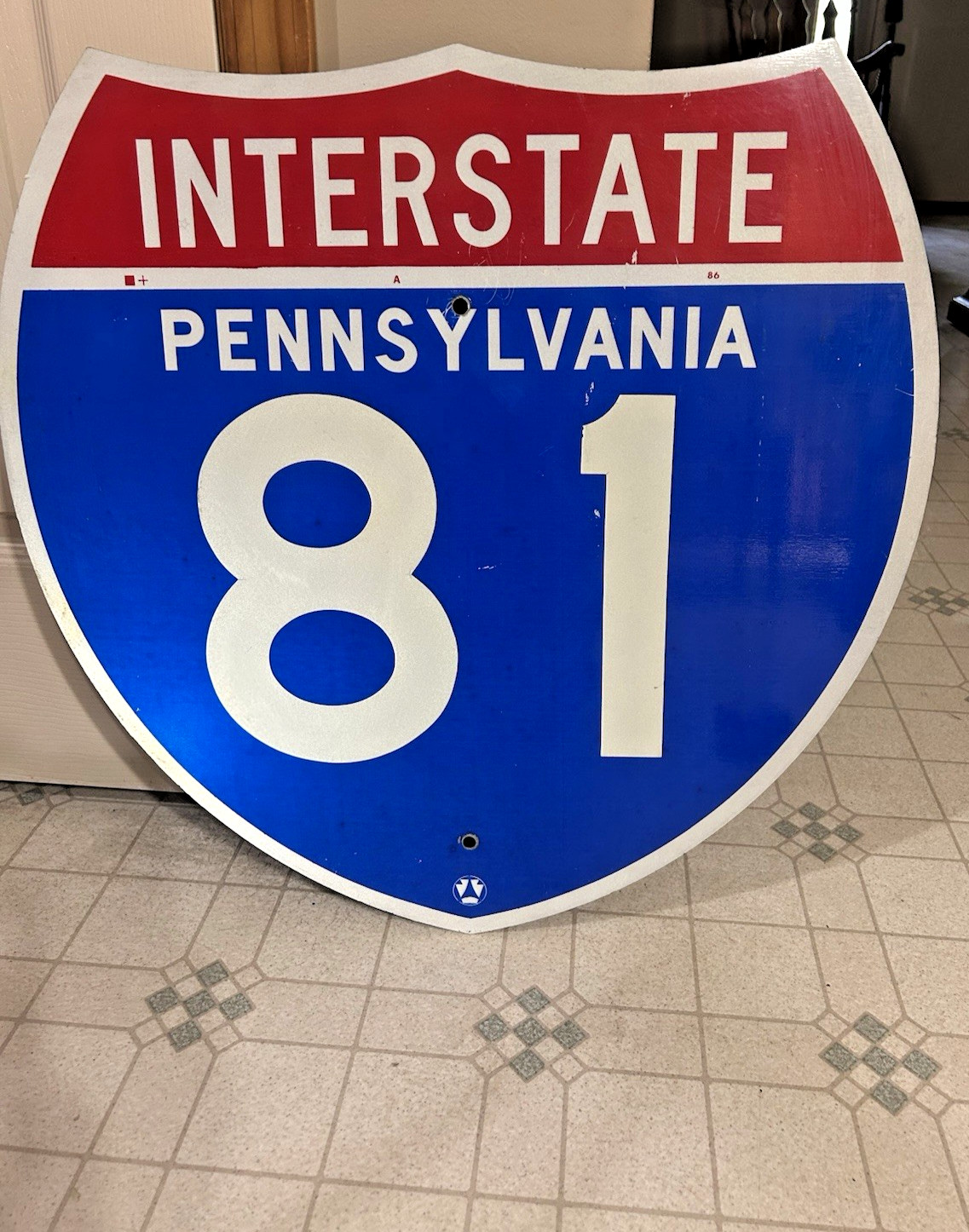 VINTAGE METAL SIGN ORGINAL PENNSYLVANIA RETIRED PA ROUTE 81 ROAD SIGN 1986